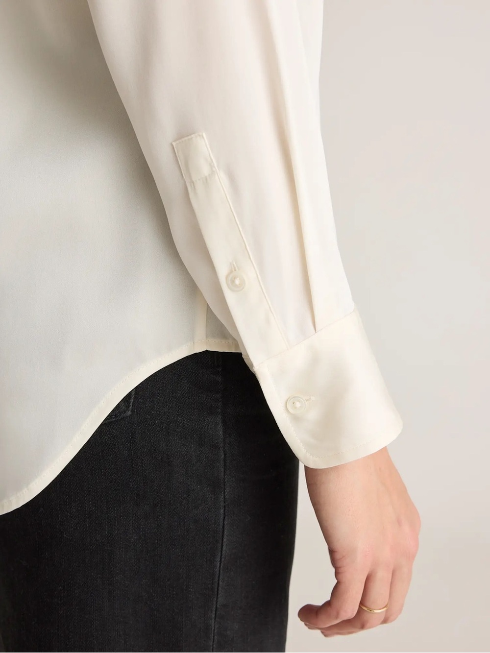 Quince Washable Silk Blouse Ivory XL NWT - Picture 6 of 12
